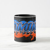 Dominic Vorname Name Graffiti blue orange Tasse マグカップ (中央)