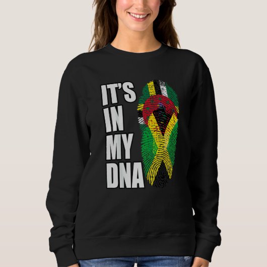 Dominica And Jamaican Mix Dna Flag スウェットシャツ (正面)