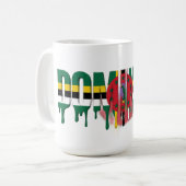 Dominica Drip Text | Caribbean Flag Design | Fan  コーヒーマグカップ (正面左)