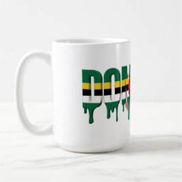 Dominica Drip Text | Caribbean Flag Design | Fan  コーヒーマグカップ