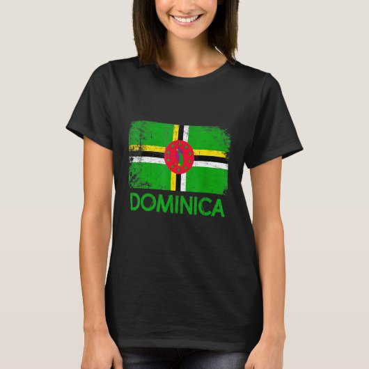 Dominica Flag    Dominican Flag Vintage Tシャツ (正面)