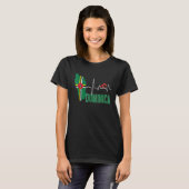 Dominica Flag Map Heartbeat For Dominican Pride Tシャツ (正面フル)