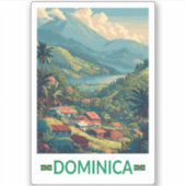 Dominica Travel Art Vintage シール (正面)