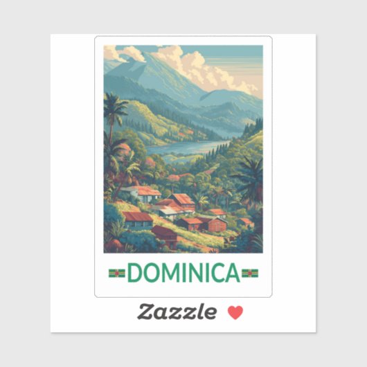 Dominica Travel Art Vintage シール (シート)