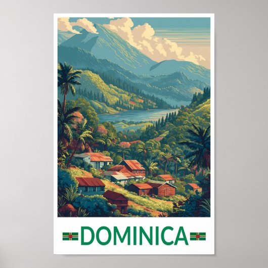Dominica Travel Art Vintage ポスター (正面)