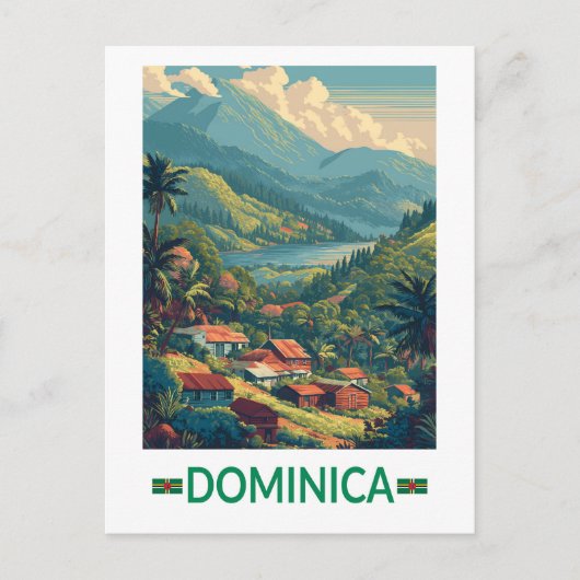 Dominica Travel Art Vintage ポストカード (正面)