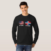Dominican Flag  My Home My Blood Dominican Republi Tシャツ (正面フル)