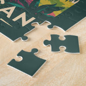 Dominican Republic Beach Illustration Travel Art ジグソーパズル (側面)