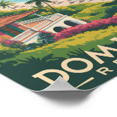 Dominican Republic Beach Illustration Travel Art ポスター (角)