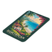 Dominican Republic Beach Illustration Travel Art マグネット (左側)