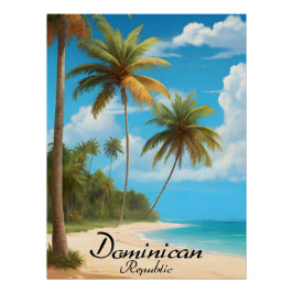 Dominican Republic Beach Travel Poster ポスター