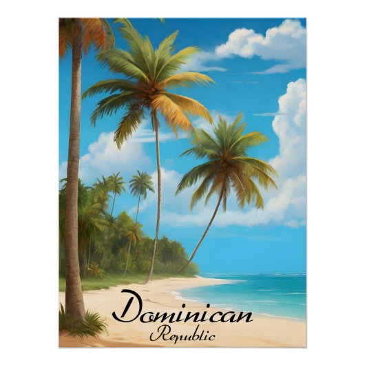 Dominican Republic Beach Travel Poster ポスター (正面)