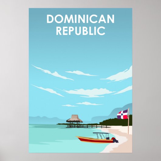Dominican Republic Caribbean Illustration Travel ポスター (正面)