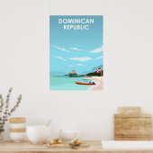 Dominican Republic Caribbean Illustration Travel ポスター (キッチン)
