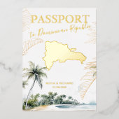 Dominican Republic Destination Wedding Passport 箔招待状 (正面)