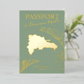 Dominican Republic Destination Wedding Passport 箔招待状 (立ち正面)