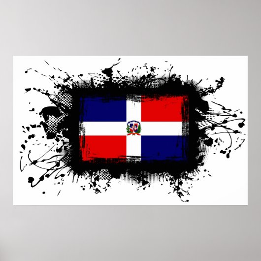 Dominican Republic Flag ポスター (正面)