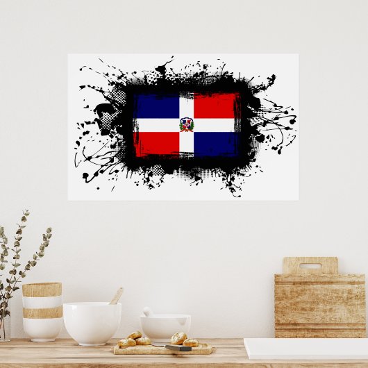 Dominican Republic Flag ポスター (キッチン)