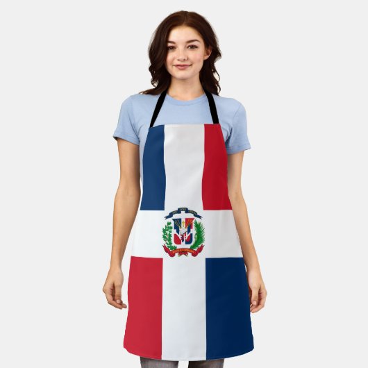 Dominican Republic flag All-Over Print Apron エプロン (着用した状態)