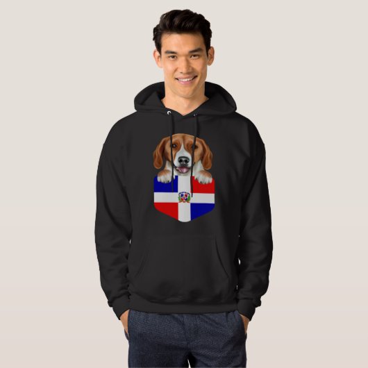 Dominican Republic Flag American Foxhound Dog In P パーカ (正面フル)
