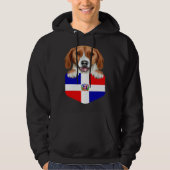Dominican Republic Flag American Foxhound Dog In P パーカ (正面)