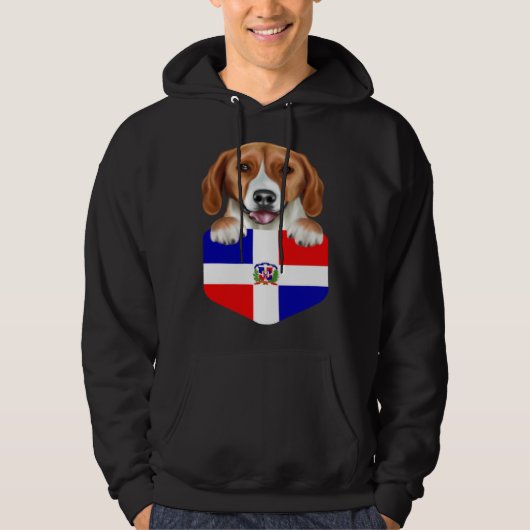 Dominican Republic Flag American Foxhound Dog In P パーカ (正面)