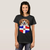 Dominican Republic Flag American Foxhound Dog In P Tシャツ (正面フル)