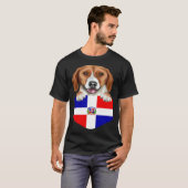 Dominican Republic Flag American Foxhound Dog In P Tシャツ (正面フル)