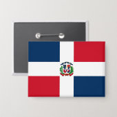 Dominican Republic Flag Bandera Dominicana Button 缶バッジ (正面/裏面)