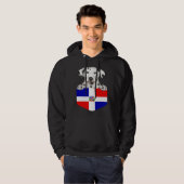 Dominican Republic Flag Dalmatian Dog In Pocket パーカ (正面フル)