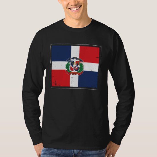 Dominican Republic Flag Dominicana Latina Latino R Tシャツ (正面)