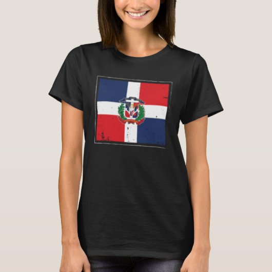 Dominican Republic Flag Dominicana Latina Latino R Tシャツ (正面)