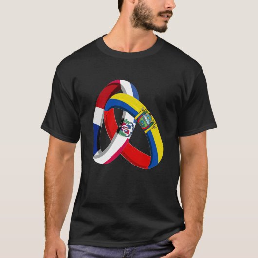 Dominican Republic Flag Ecuador Grown Ring Marriag Tシャツ (正面)