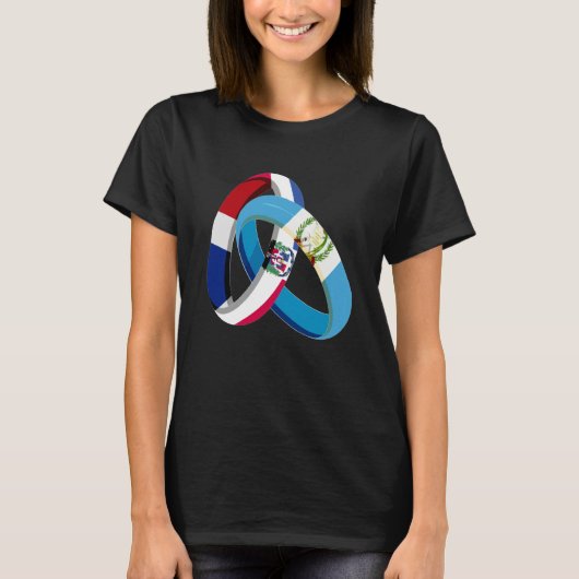 Dominican Republic Flag Guatemala Ring Marriage We Tシャツ (正面)