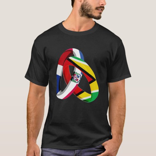 Dominican Republic Flag Guayanese Ring Marriage We Tシャツ (正面)