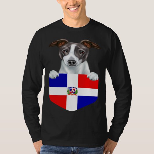 Dominican Republic Flag Italian Greyhound Dog In P Tシャツ (正面)