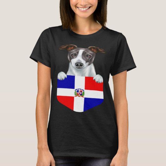 Dominican Republic Flag Italian Greyhound Dog In P Tシャツ (正面)
