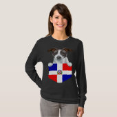 Dominican Republic Flag Italian Greyhound Dog In P Tシャツ (正面フル)