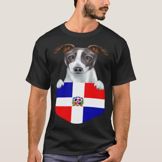 Dominican Republic Flag Italian Greyhound Dog In P Tシャツ (正面)