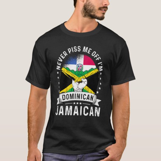 Dominican Republic Flag Jamaica Grown Humor Pride Tシャツ (正面)