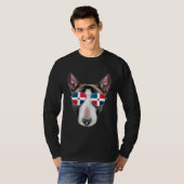 Dominican Republic Flag Miniature Bull Terrier Dog Tシャツ (正面フル)