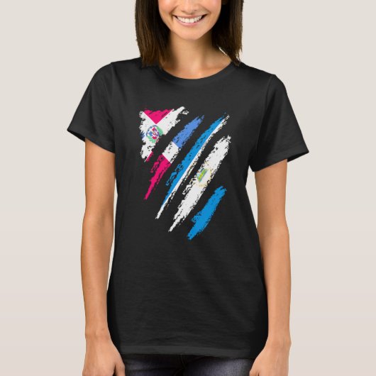 Dominican Republic Flag Nicaragua Grown Country St Tシャツ (正面)