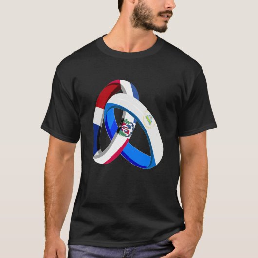 Dominican Republic Flag Nicaragua Ring Marriage We Tシャツ (正面)