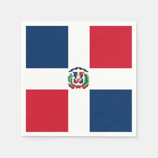 Dominican Republic flag Paper Napkin スタンダードカクテルナプキン (正面)