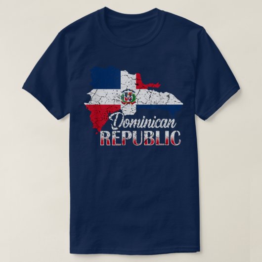 Dominican Republic Flag Santo Domingo T-Shirt Tシャツ (デザイン正面)
