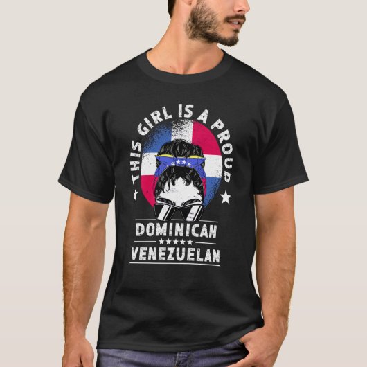 Dominican Republic Flag Venezuela Grown Women Girl Tシャツ (正面)