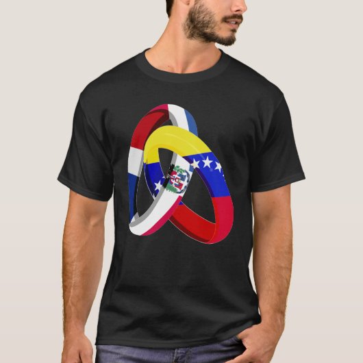 Dominican Republic Flag Venezuela Ring Marriage We Tシャツ (正面)