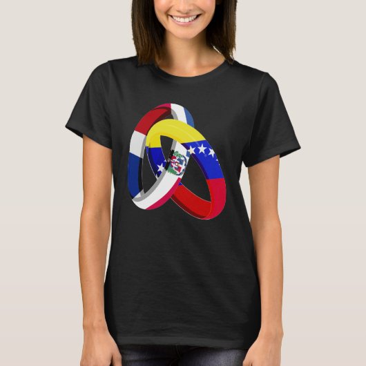 Dominican Republic Flag Venezuela Ring Marriage We Tシャツ (正面)
