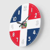 Dominican Republic Flag Wall Clock – Patriotic Hom ラージ壁時計 (傾斜)