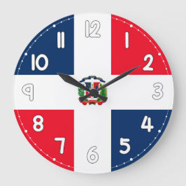 Dominican Republic Flag Wall Clock – Patriotic Hom ラージ壁時計